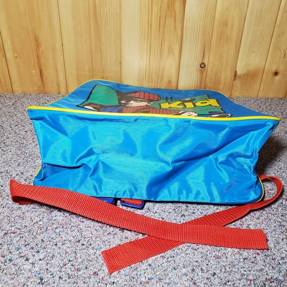 Vintage Dick Tracy The Kid Backpack Blue‎ Bag Disney Movie Film Rare Like New - Picture 7 of 11